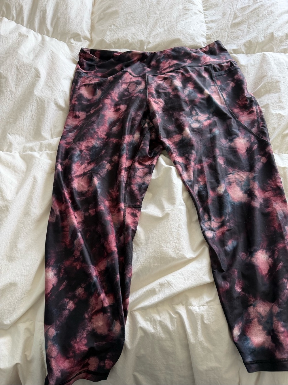 Old Navy Black and Pink Tie-Dye Joggers